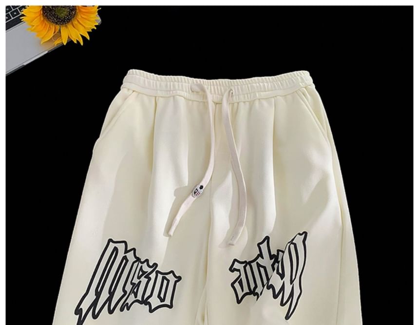 Kimeya - Sweatshorts met trekkoord en letterprint