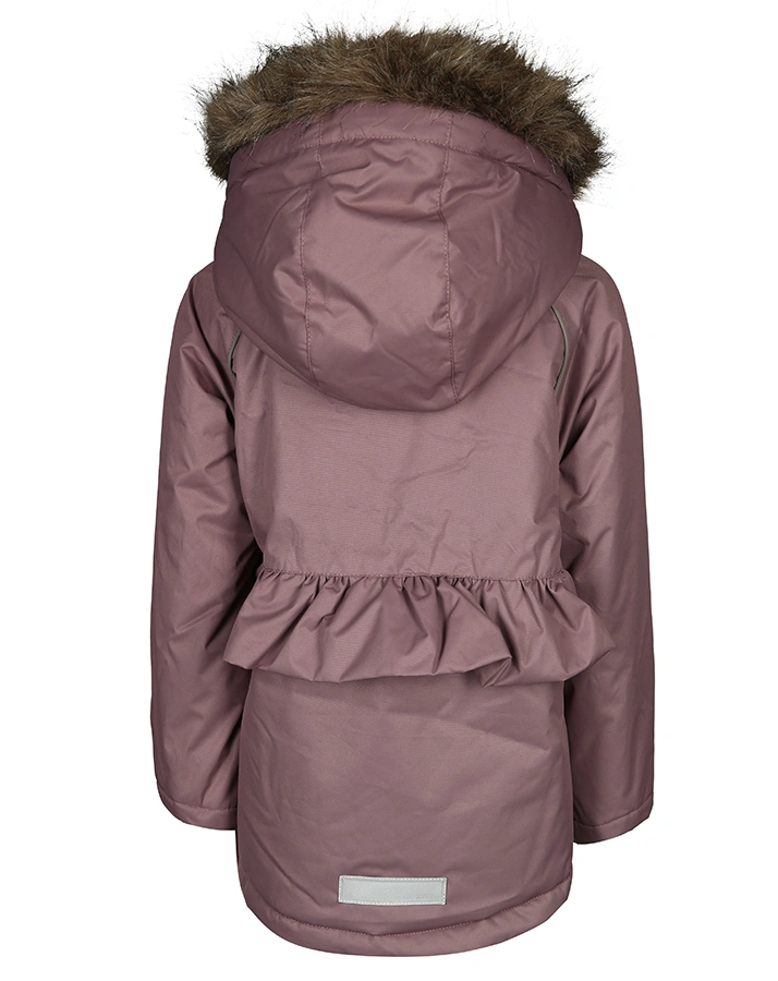 Winterjacke NMFMAELA mit Kunstfellbesatz in lavendel