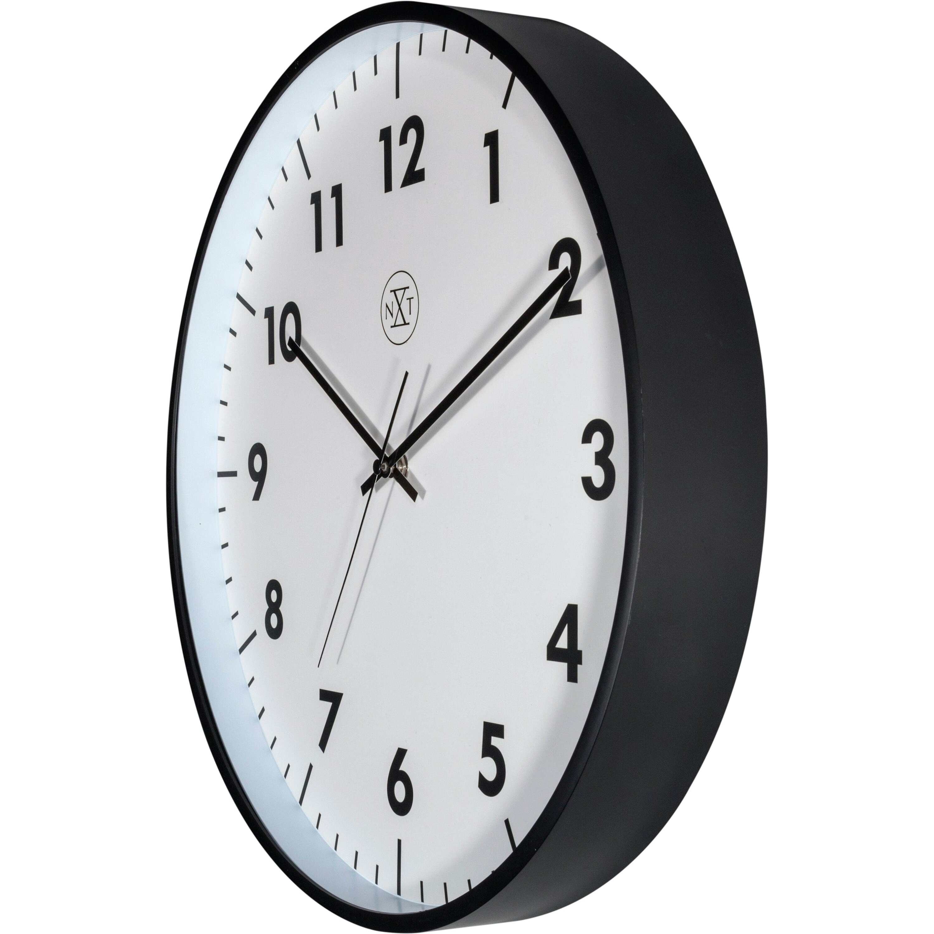NeXtime - nXt - Wandklok - 40 cm  - Plastic - Zwart - 'New'