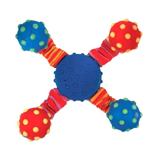 Brinquedo de puxar multicolorido com 4 braços para cães
