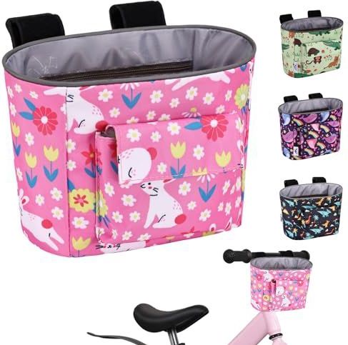 LOCAL LION - Fietsstuurtas - Roze - Waterbestendig - Kinderfietsmand
