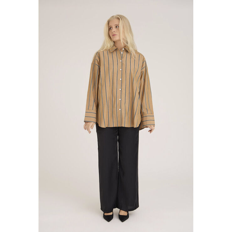 A-VIEW Magnolia stripe shirt Camel/black