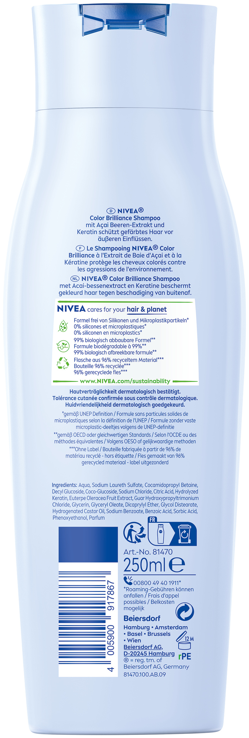 Nivea Shampoo<br>250 ml, Flasche, Color Brillance
