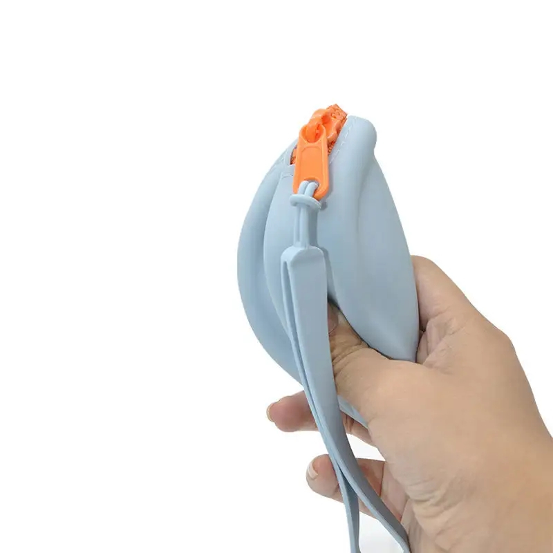 (Ø9cm) Silikon Hunde Training Futterbeutel Leckerli Tasche - Blau / Orange