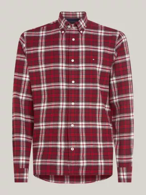 Camisa Tommy Tartan Escovada de Corte Regular