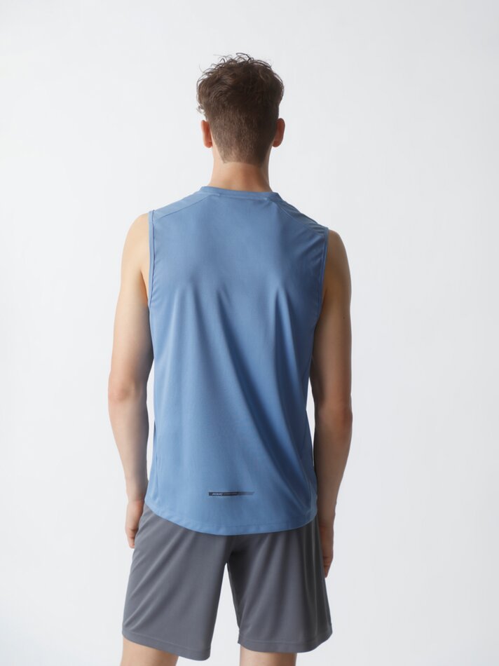 Camiseta esportiva sem mangas - Azul Índigo Claro