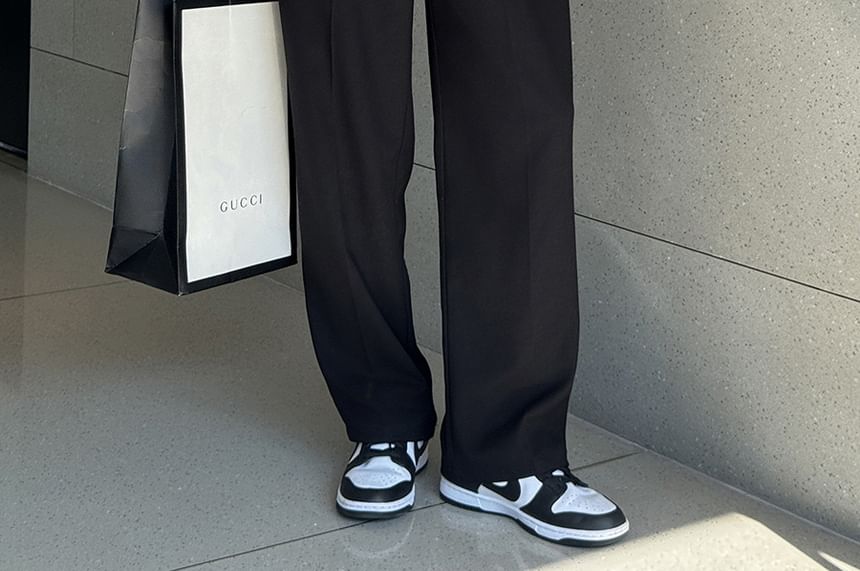 FORSETI - Mid Rise Plain Wide Leg Dress Pants