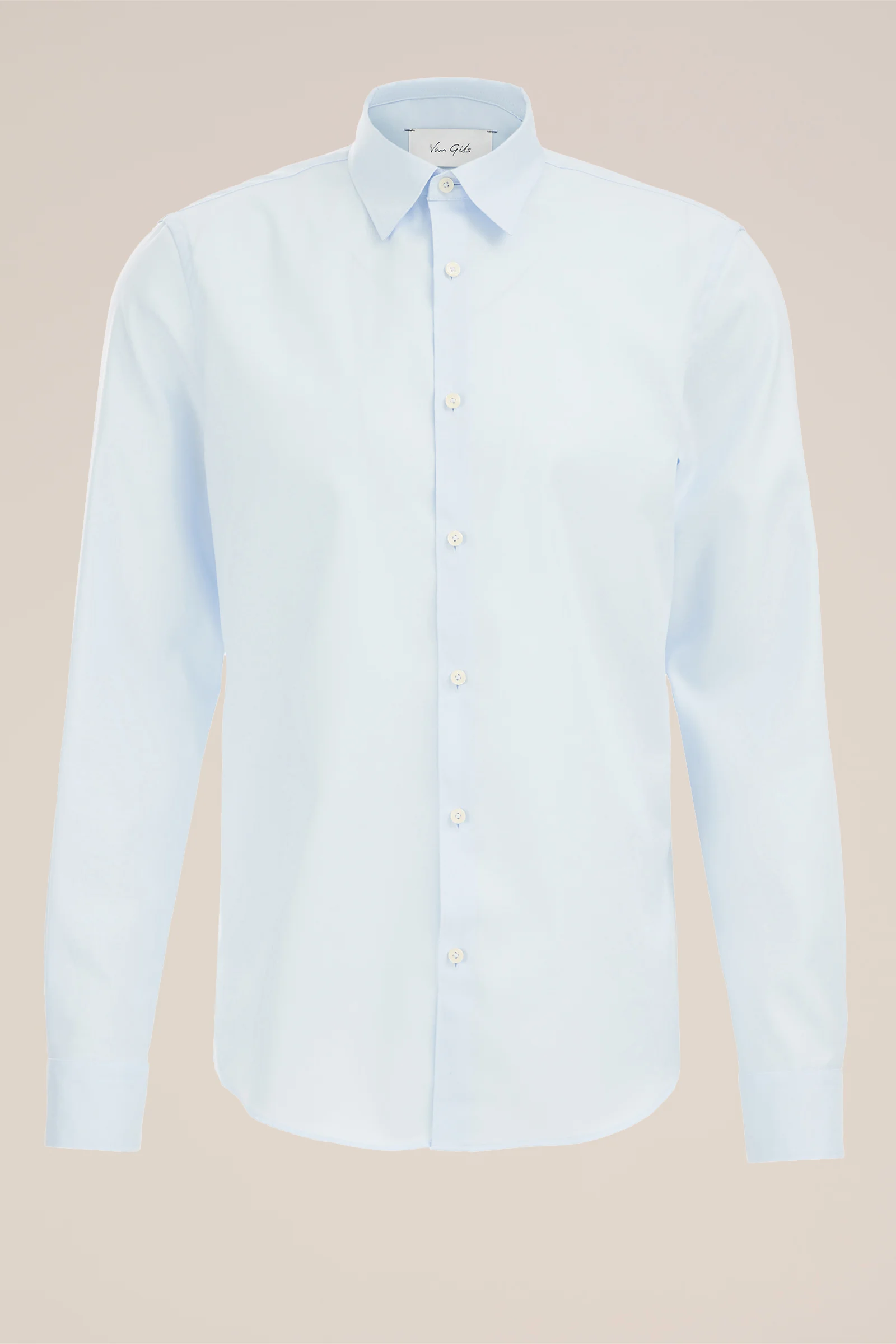 katoenen twill overhemd met stretch Van Gils Lichtblauw