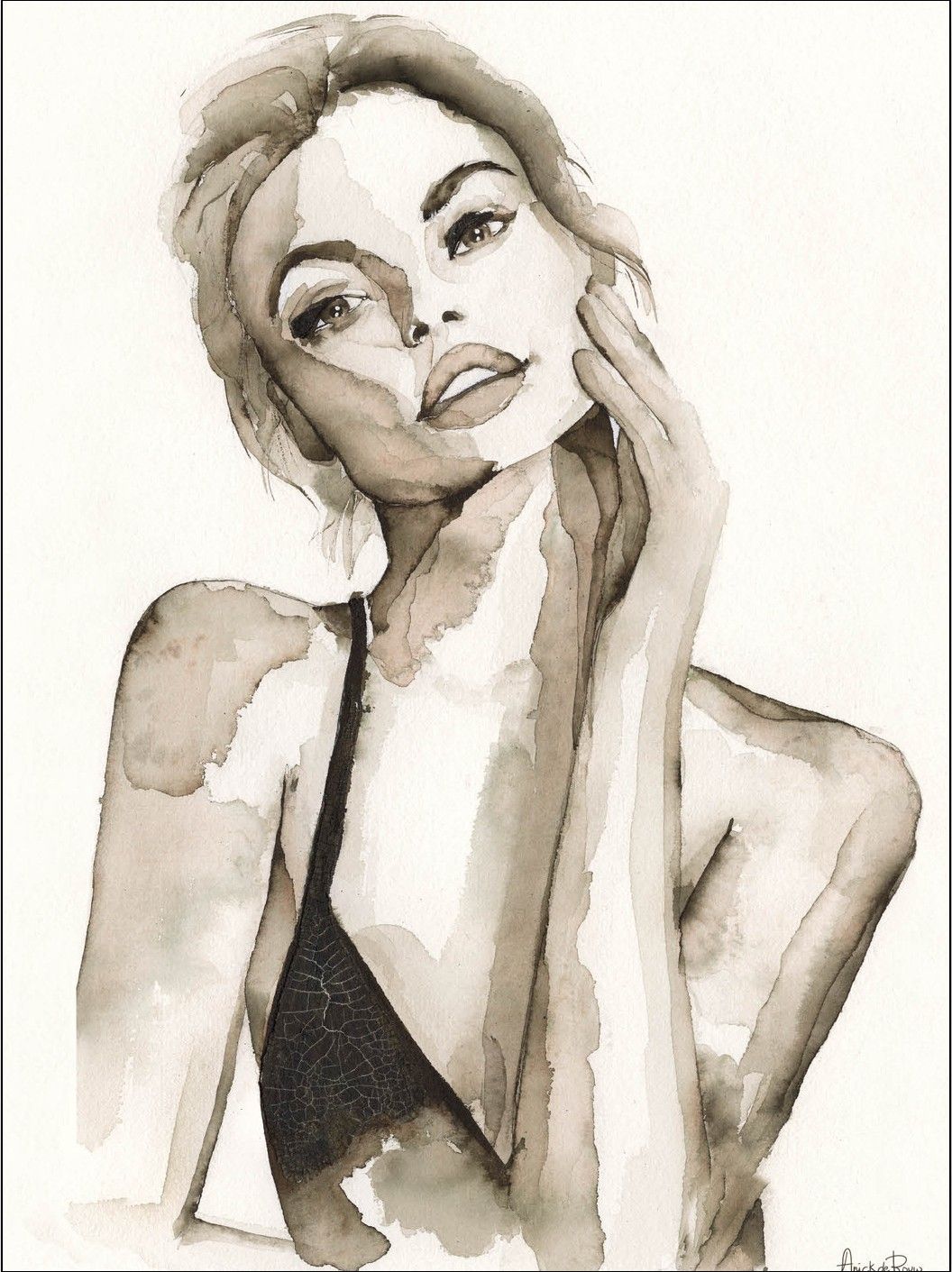 Wandkleed A Womans Face
