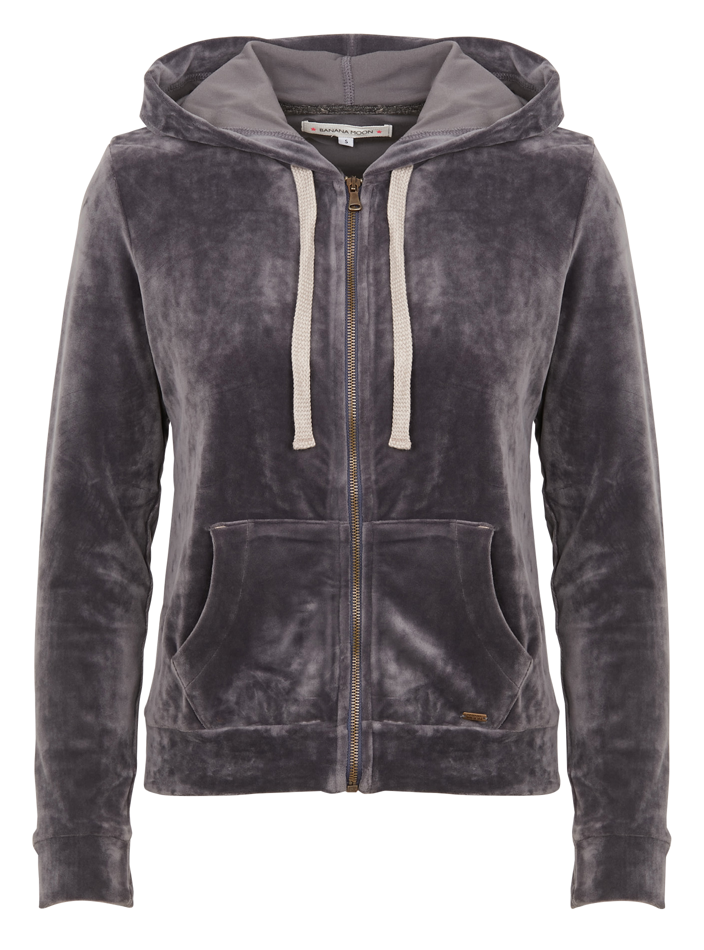 FRESCO SEALAKE - Gilet à capuche droit en velours | Gris
