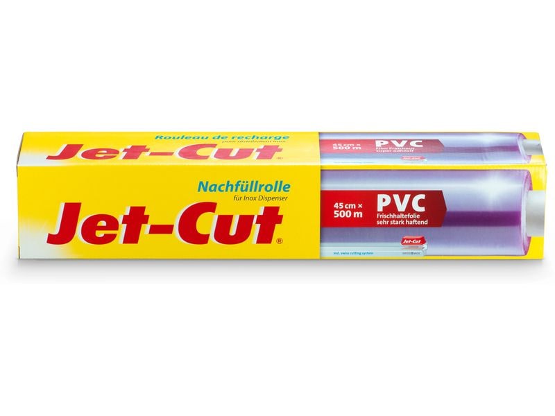Jet-Cut Frischhaltefolie 45 cm Nachfüllrolle zu Edelstahldi Transparente Frischhaltefolie