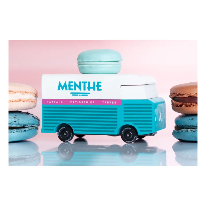 Candylab Voiture Macaron menthe en bois