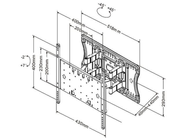 Multibrackets 9697 skærmbeslag til skiltning 2,16 m (85