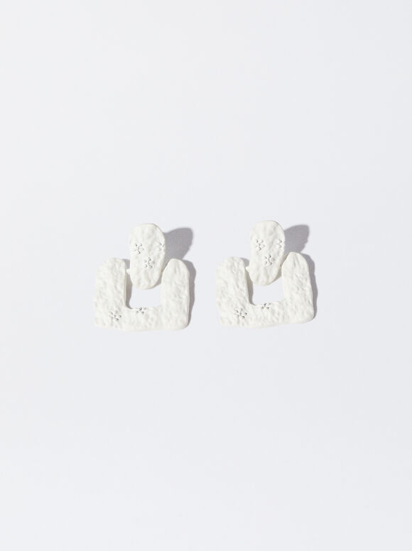 Brincos com efeito fosco - Branco