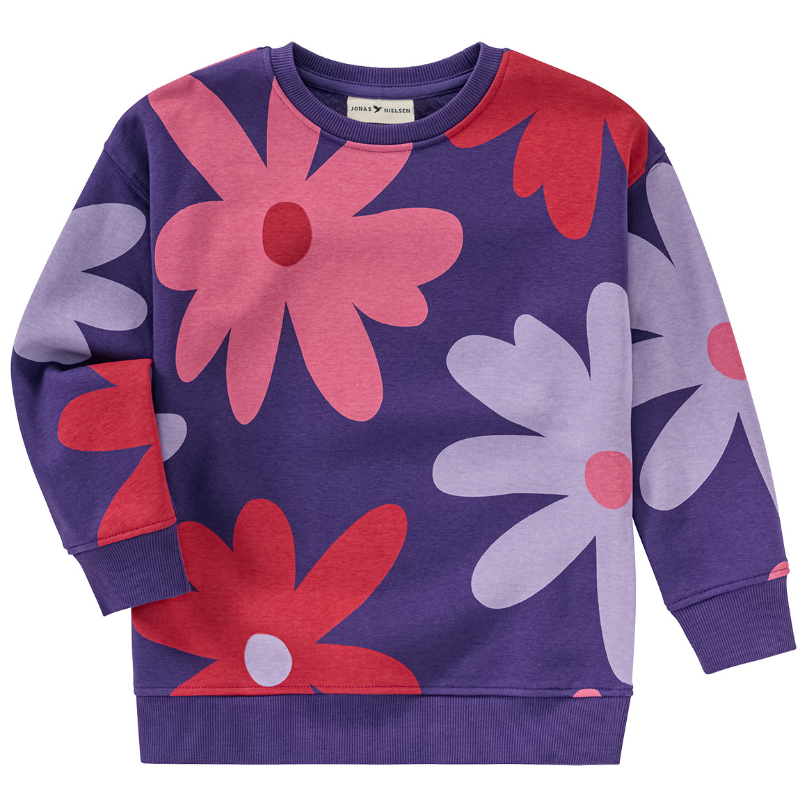 Jonas Nielsen Mädchen Sweatshirt mit Blumen-Allover dunkellila