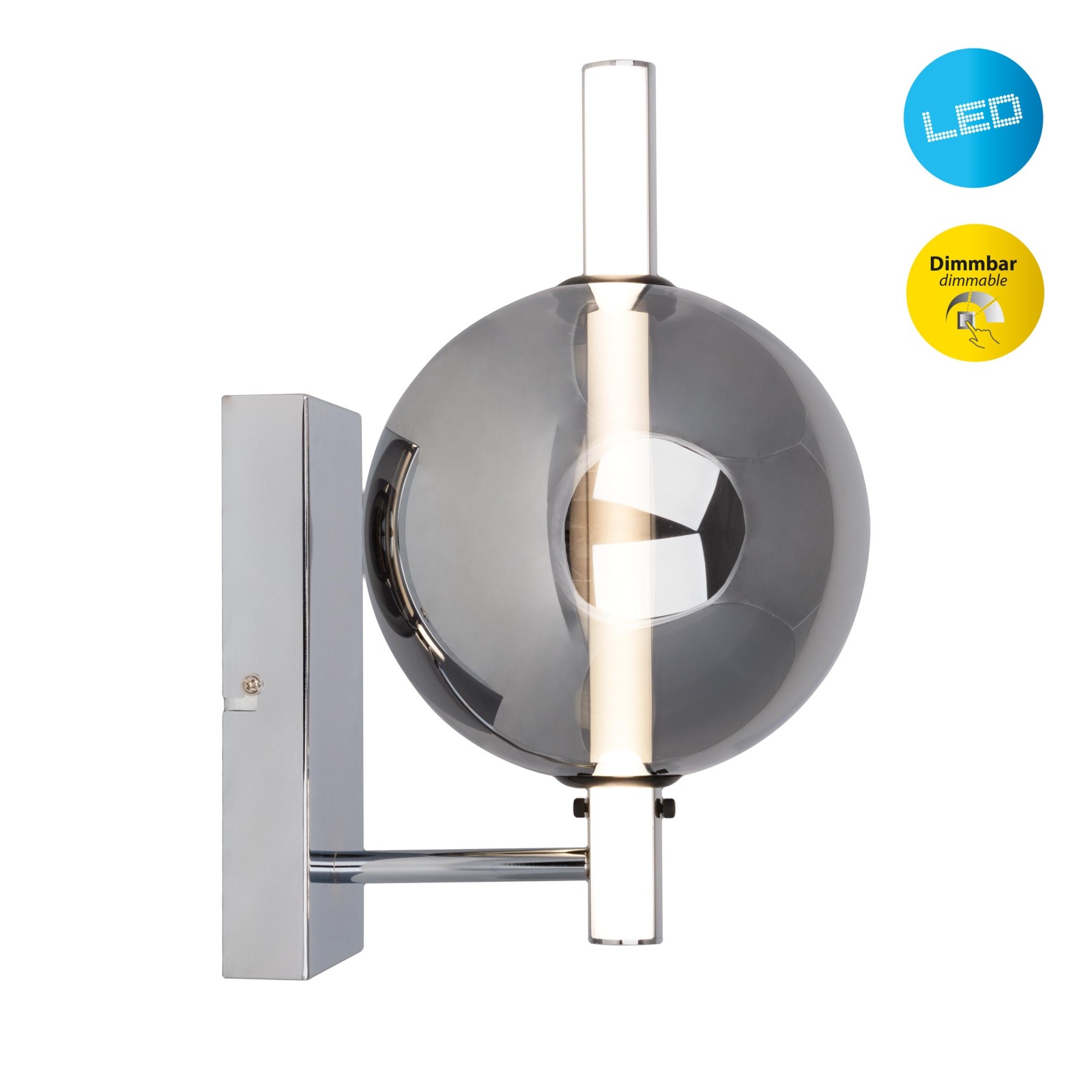 LED-Wandleuchte NOVA - Chrom - 18 cm