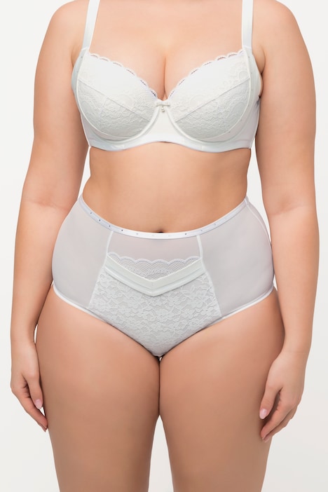 Maxislip, Shapewear, Spitzeneinsatz, Ziersteine
