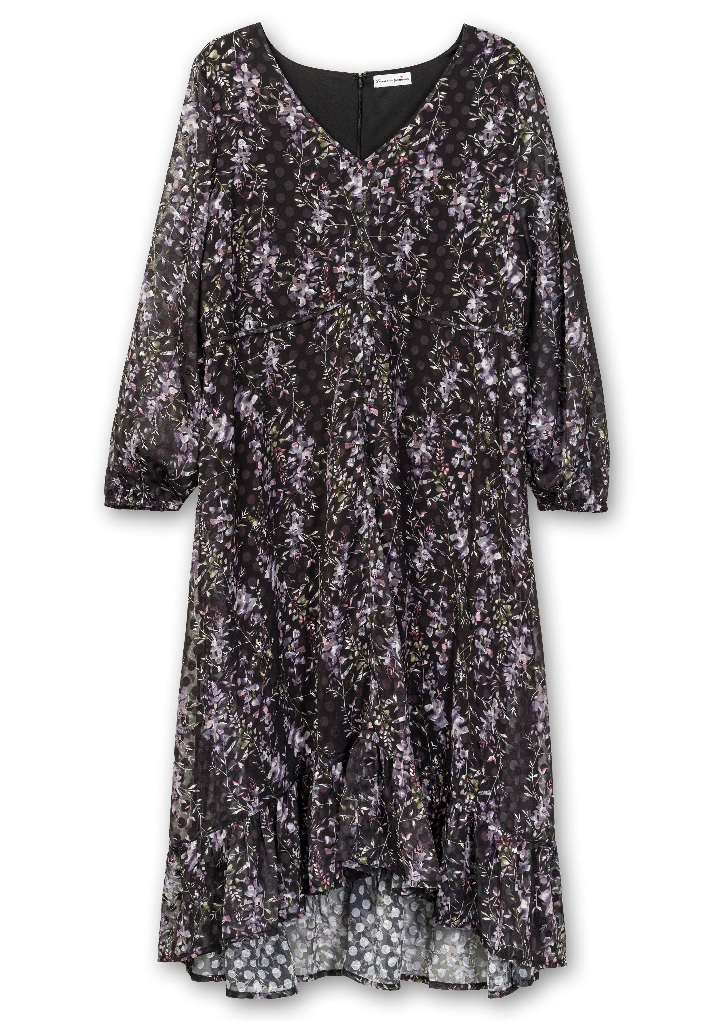 Gefüttertes Chiffonkleid im Mustermix