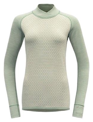 Baselayer Femme Devold Kvitegga Merino 230 Cross Neck Blanc