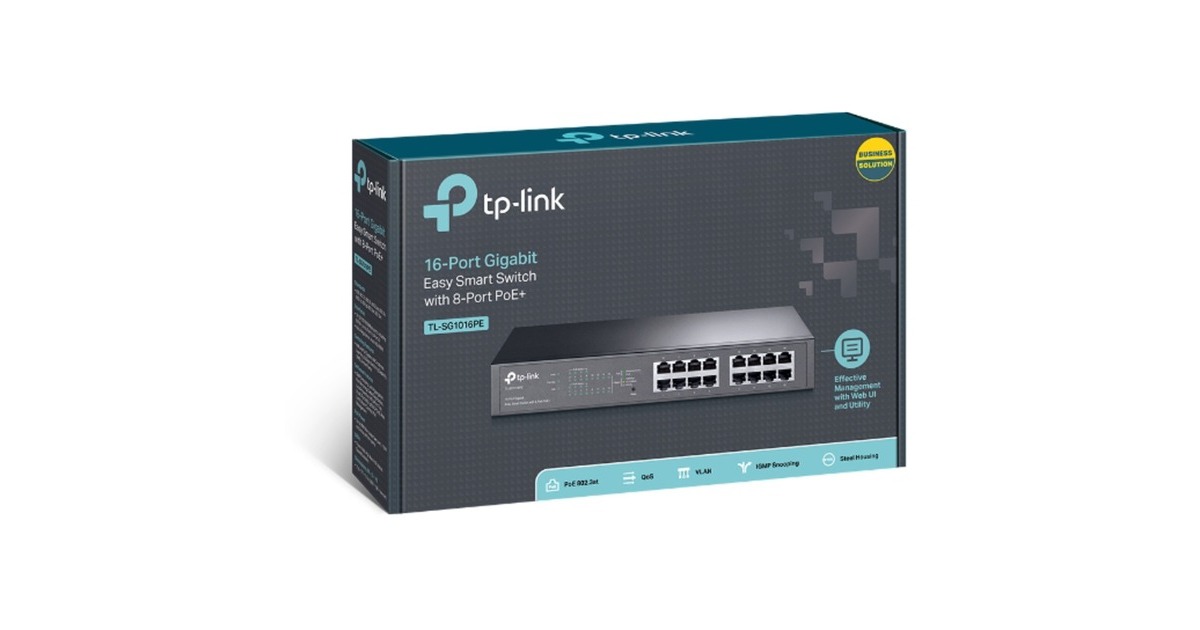 TP-LinkTL-SG1016PE switch  (Zwart)