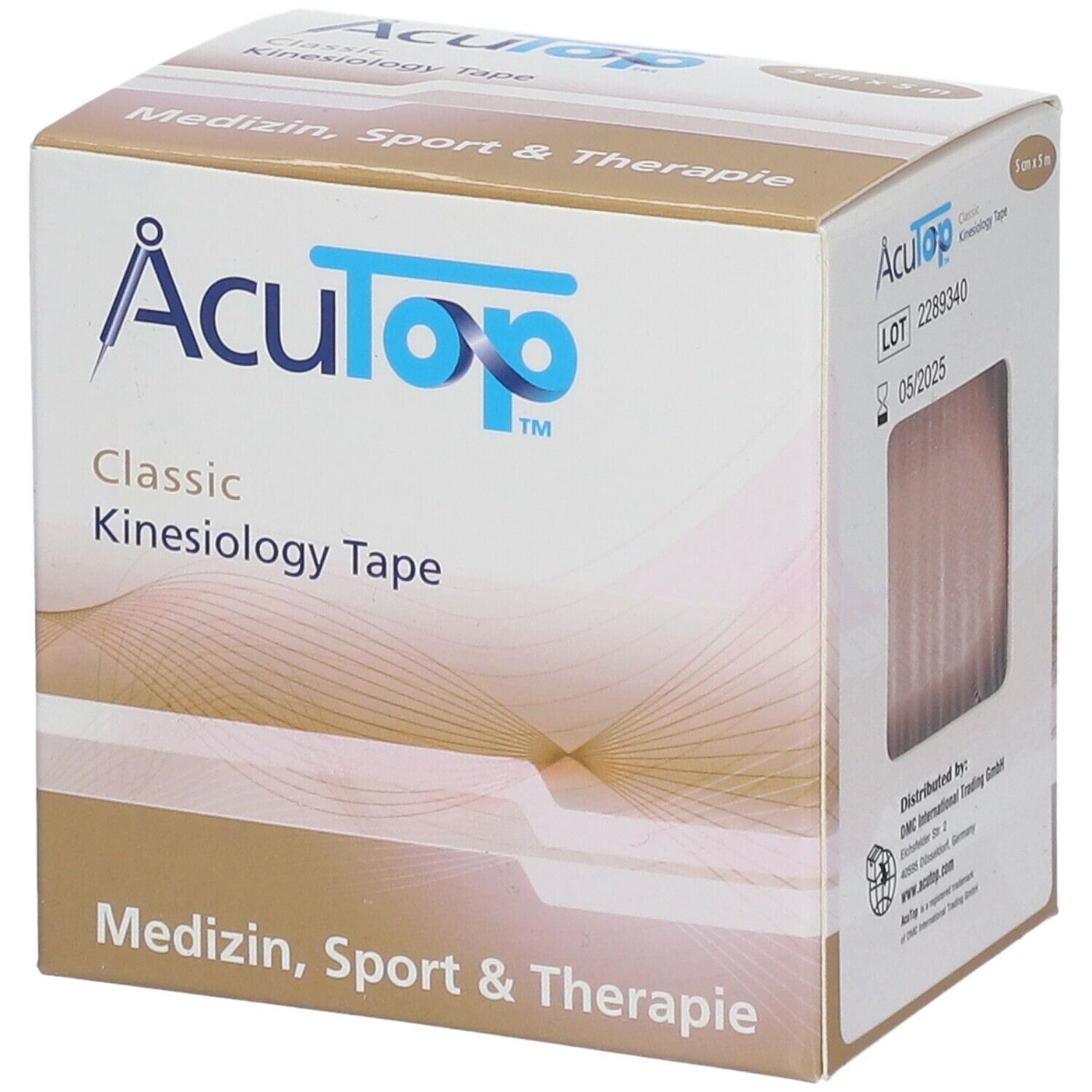 AcuTop® Classic Kinesiology Tape beige 5 x 5  cm