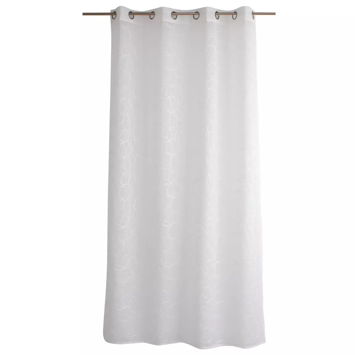 Voilage brodé œillets (140 x 240 cm) Galet Blanc