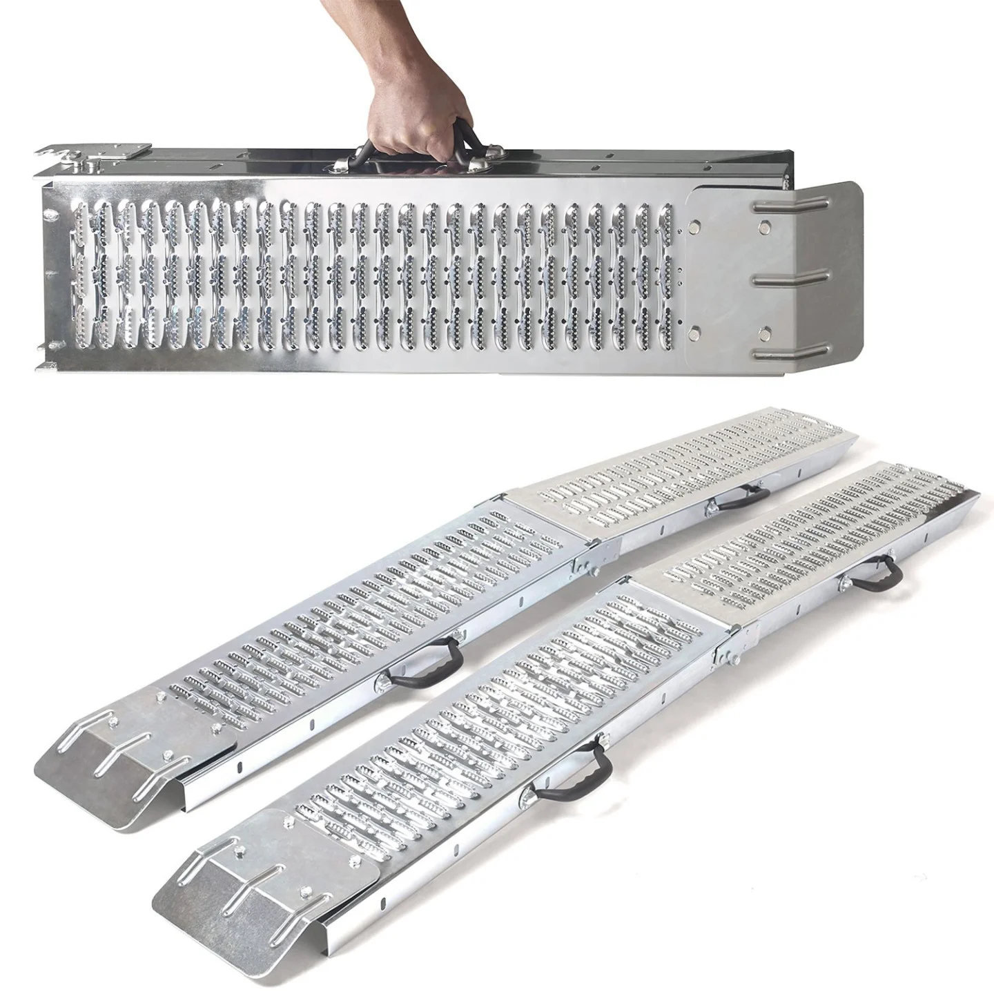 Set de 2 rampes pliables galvanisées spécial chargement