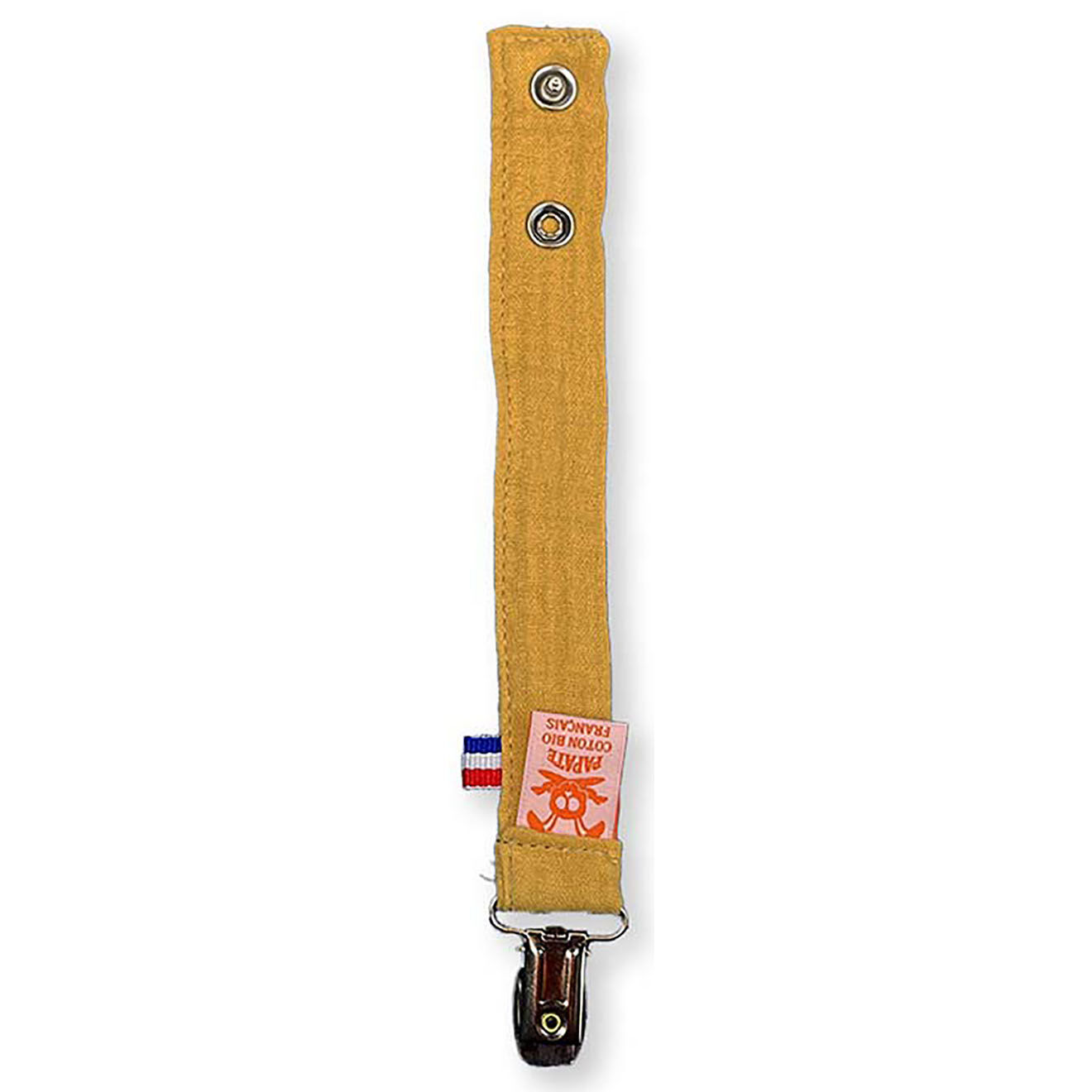 Papate Attache Tétine en Coton Bio Teddy honey - 17x2 cm