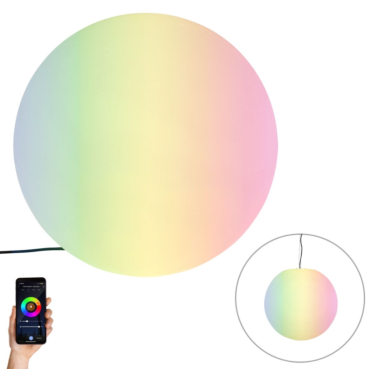 Smart buitenlamp wit 56 cm incl. Wifi A60 IP65 - Nura