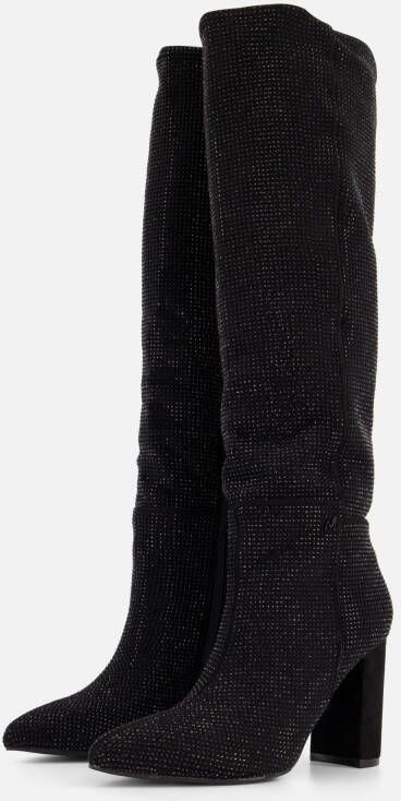 Mexx Zwarte hoge laarzen met strass-stenen Black Dames