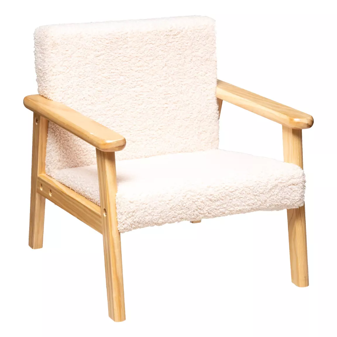 Fauteuil enfant bouclette (H46 cm) Basile Ecru