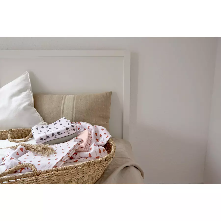 LÄSSIG Mulltücher L 3er Pack Little Forest powder pink 85 x 85 cm