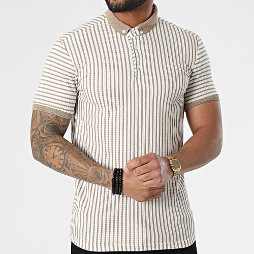 Polo A Manches Courtes 1750 Blanc Beige