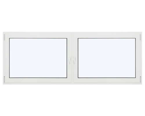 ARON Ternum aluminium raam RAL 9016 verkeerswit, 2-vleugelig (kiep-draai) met vaste tussenstijl, 1500x700 mm, DIN links; DIN rechts