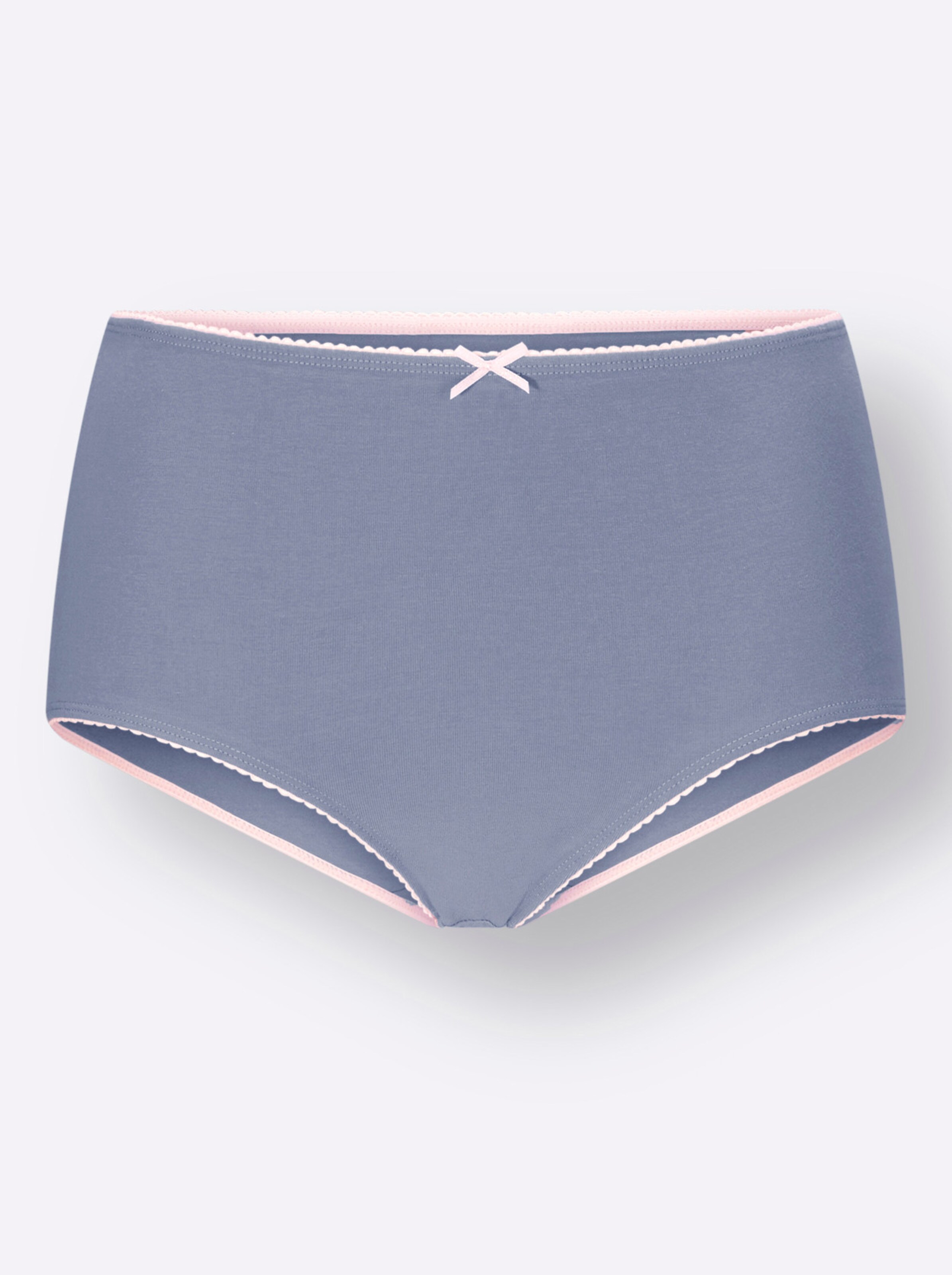 wäschepur Taillenslip in 2x hellrosé-bedruckt + hellrosé + taubenblau
