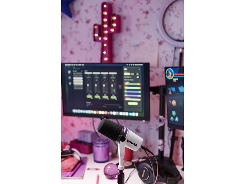 Shure Mikrofon MV7  Weiss Podcast-Mikrofon