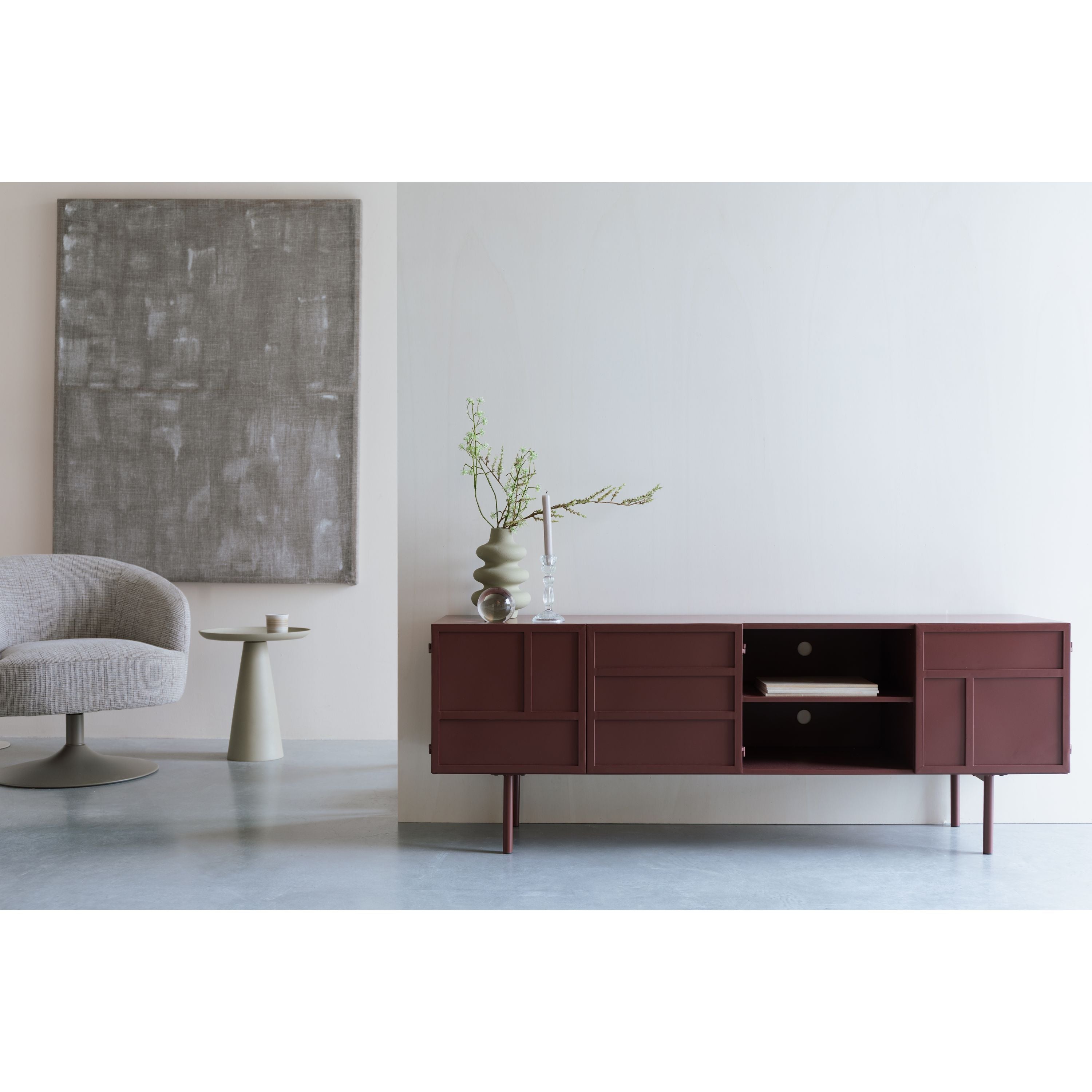 Housecraft Living Davis Dressoir Metaal Bruin| Rood