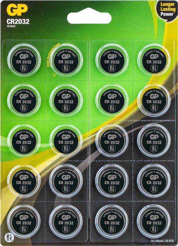 GP - CR2032 Knoopcelbatterijen - 3 Volt - Lithium - 20 Stuks