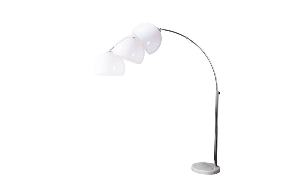 Ausziehbare Bogenlampe LOUNGE DEAL 175-205cm weiß Marmorfuß Stehlampe