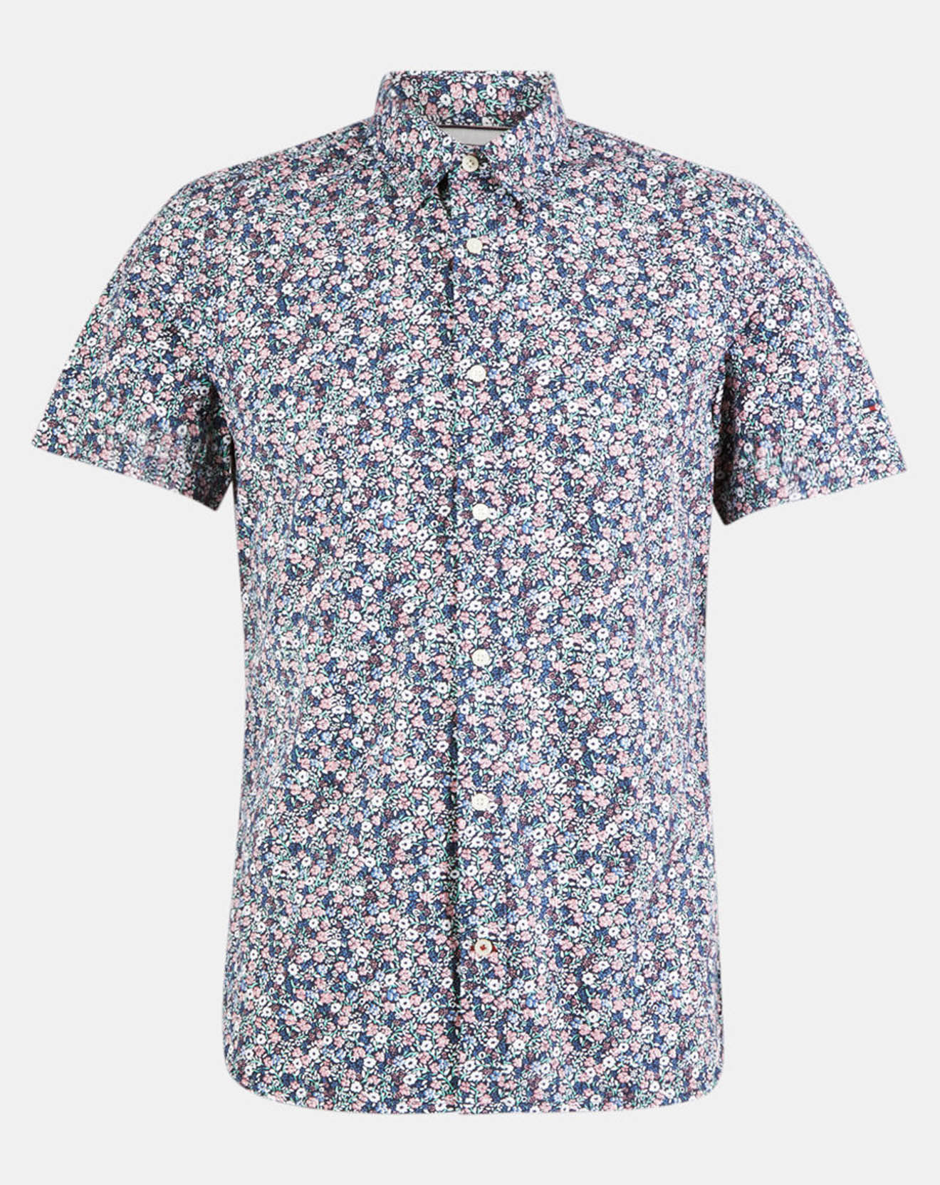 Tommy Hilfiger Chemise slim fit Coton Bio à fleurs bleu marine