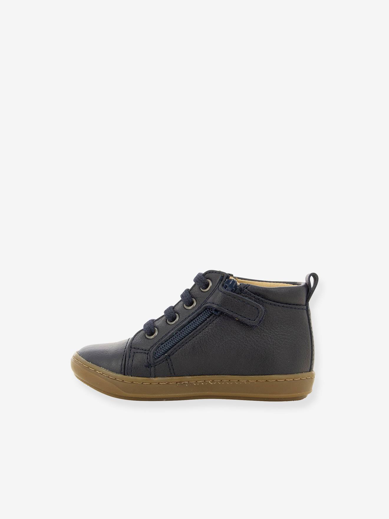 Sapatinhos de bebê Bouba Zip Lace SHOO POM® azul marinho