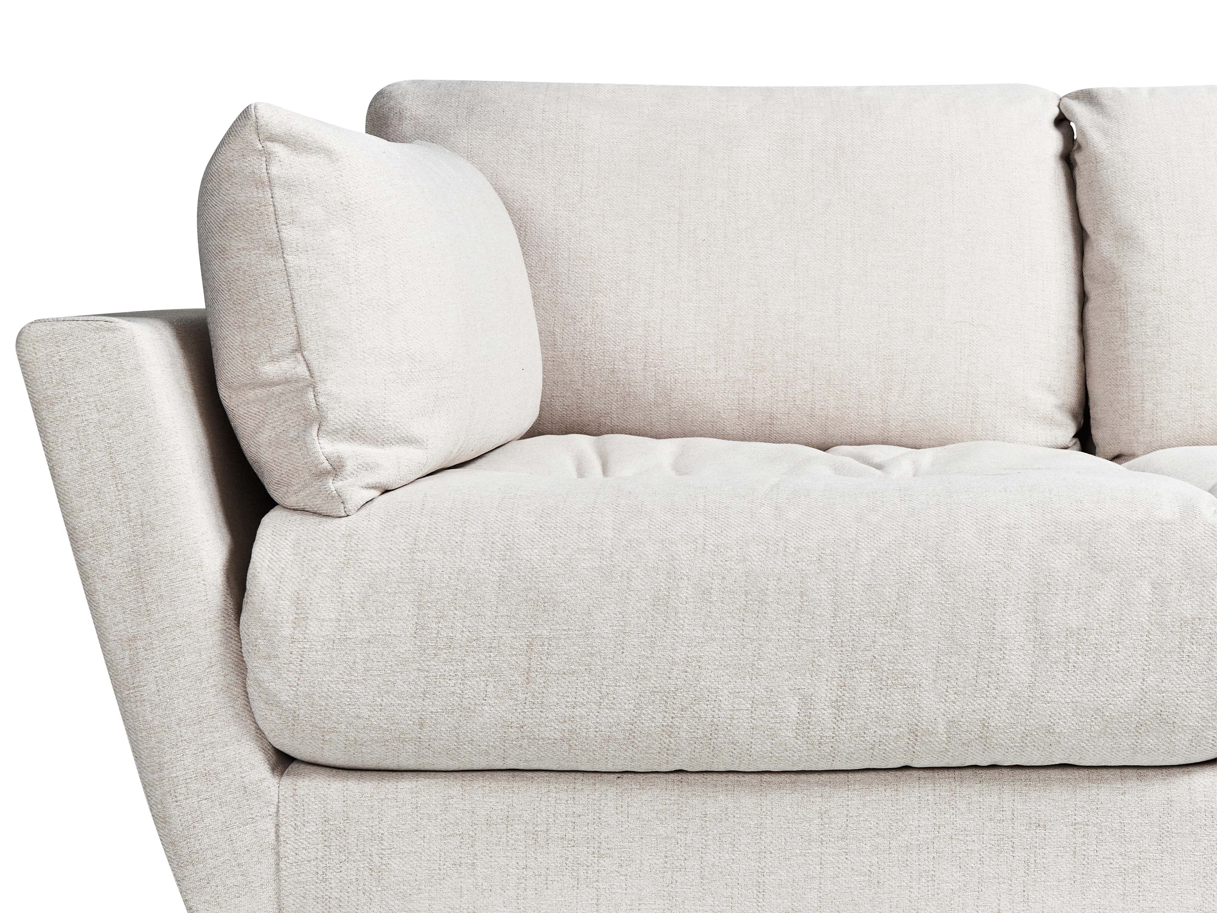 Bank 4-zits NENOLA Stof Lichtbeige