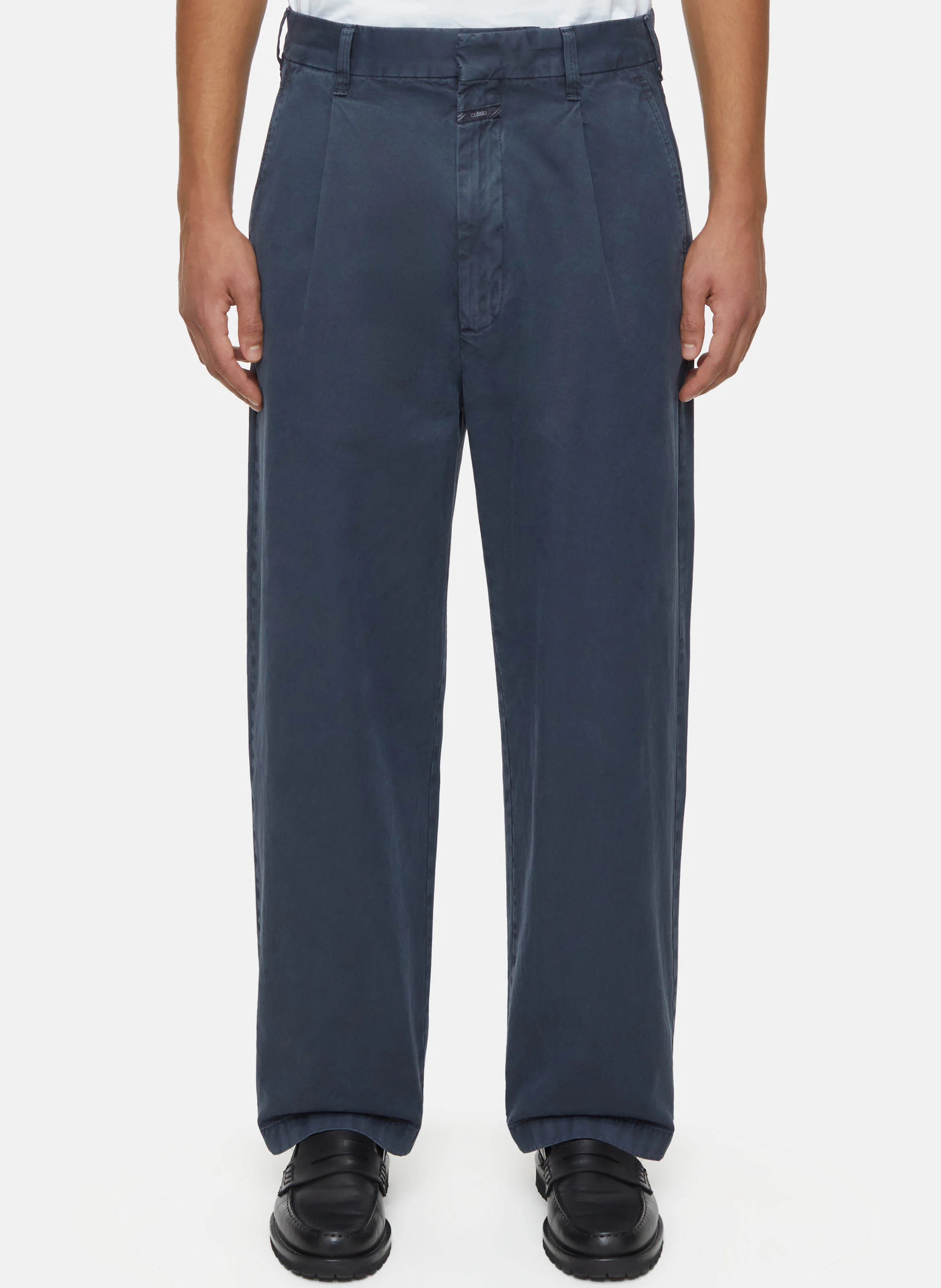 BLOMBERG - Pantalon large en sergé de coton | Bleu