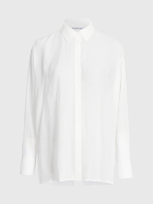 Camisa aberta nas costas em rayon com babados