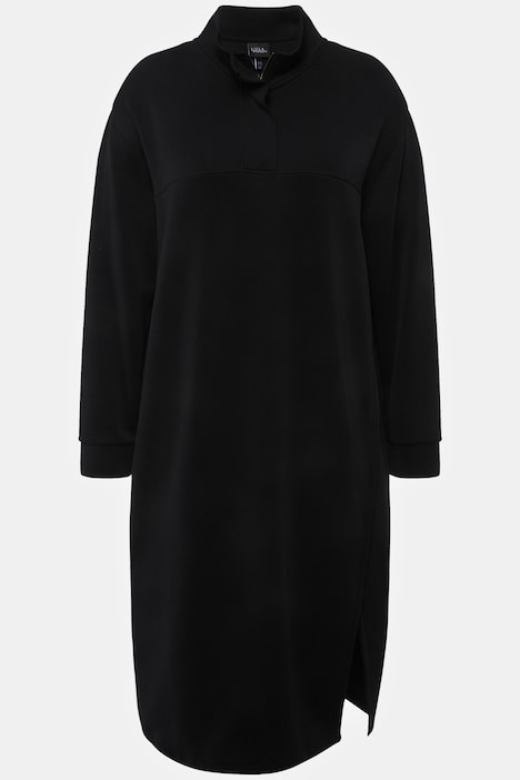 Sweatkleid, Saumschlitz, Stehkragen, Langarm