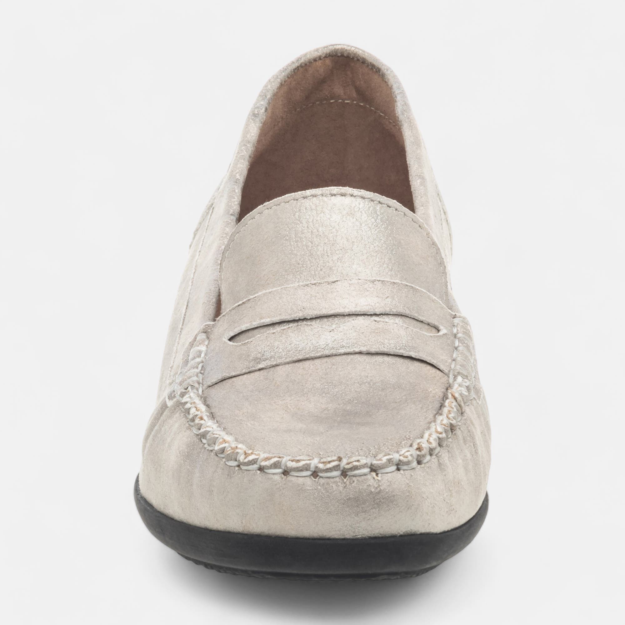 Mocassins pieds sensibles Femme en cuir gris