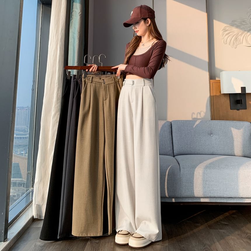 Jaqmine - Mid Rise Plain Wide Leg Suitbroek