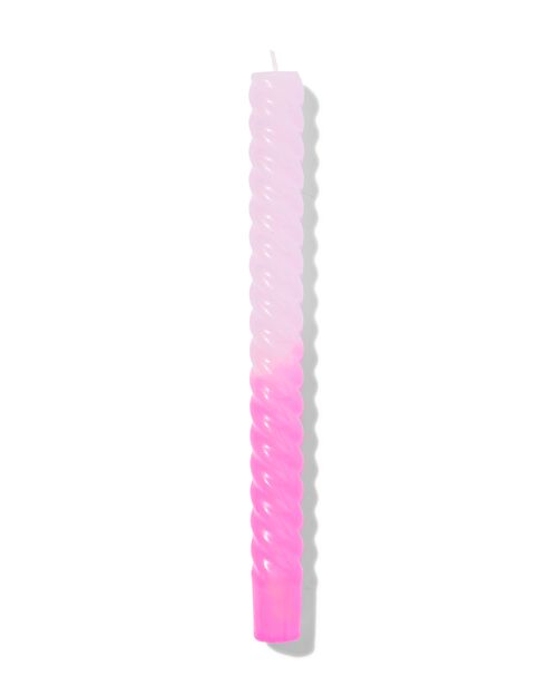 bougie torsadée lilas/rose