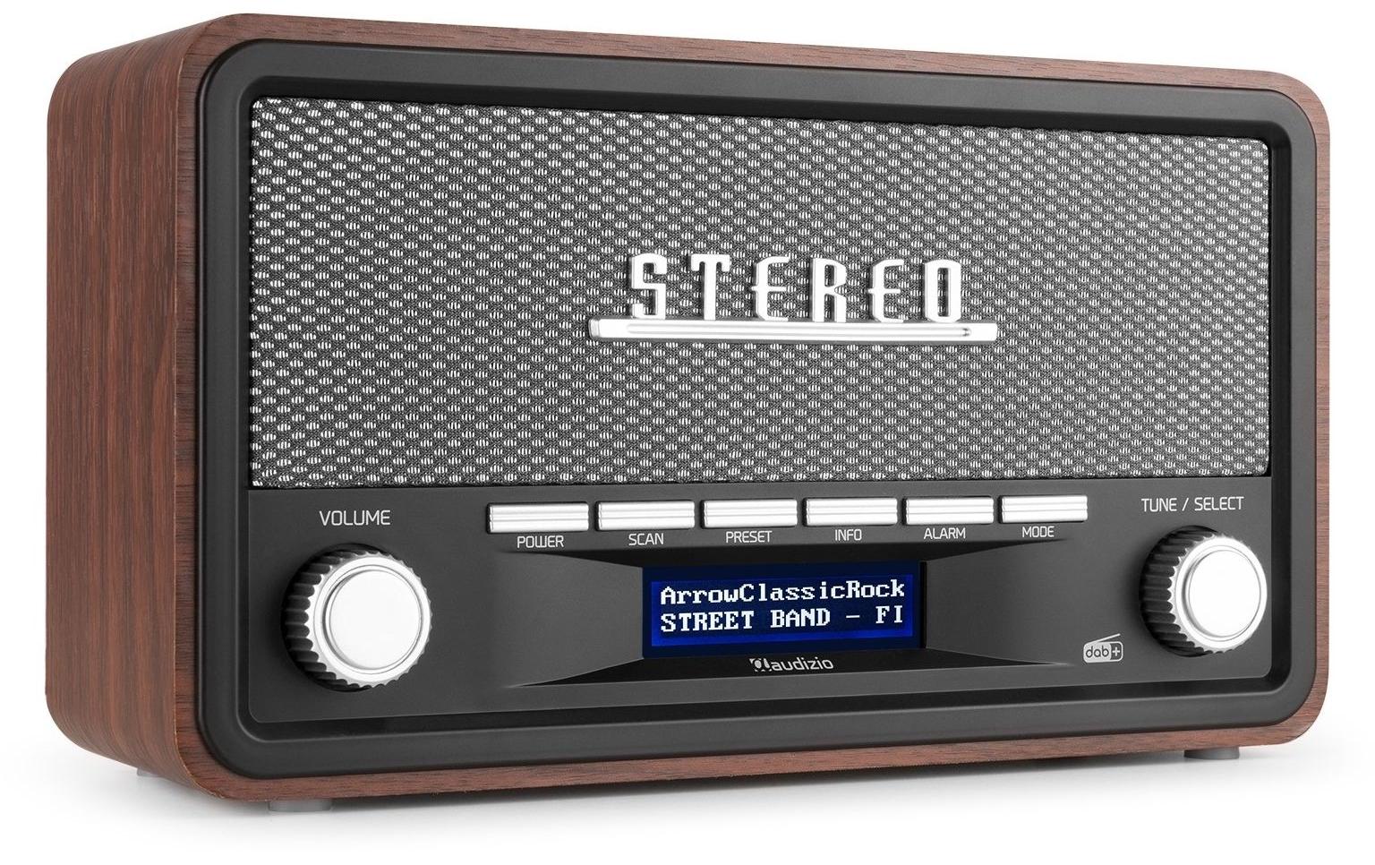 DAB+ Radio Foggia GrauDigitalradio im Retro-Design mit Stereo-Lautsprechersystem und Senderspeicherung