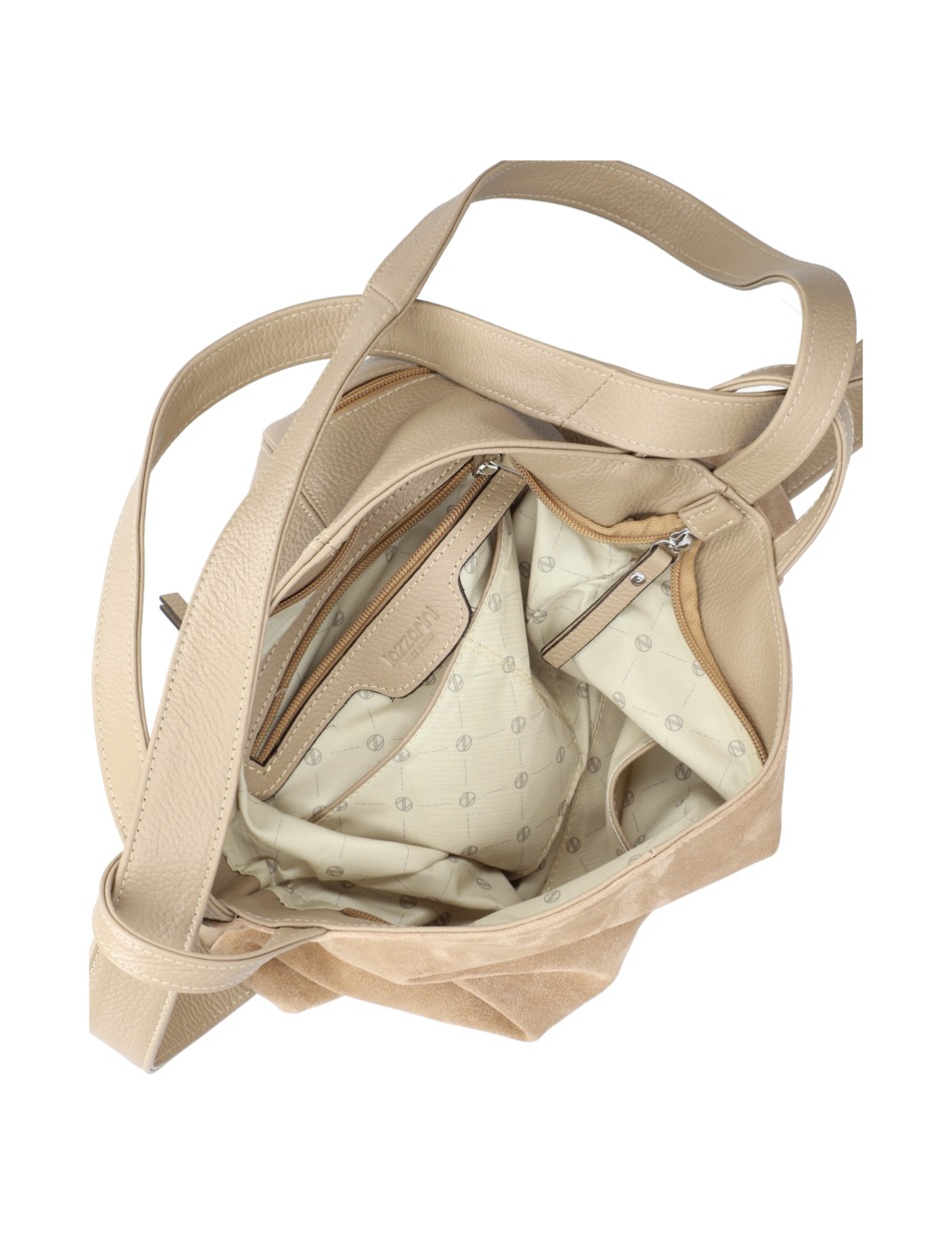 Veloursleder Hobo Bag